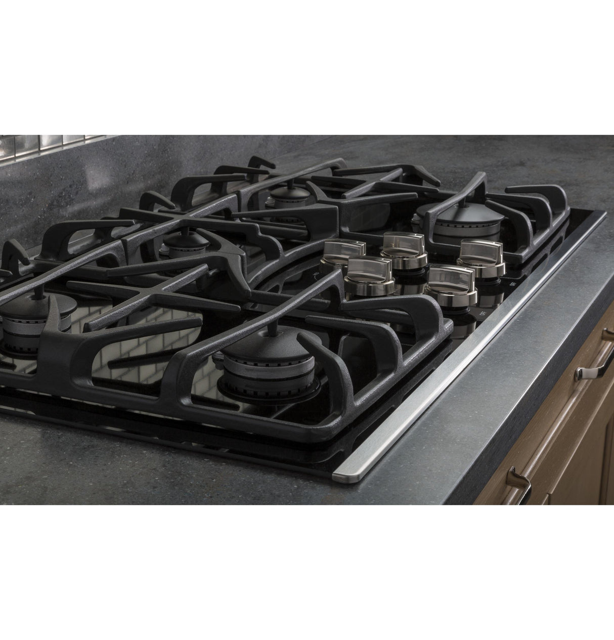 GE® 36" Built-In Gas on Glass Cooktop with 5 Burners and Dishwasher Safe Grates