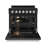 36 Inch Professional Gas Range With Precision Knob In Black and Stainless Steel  Gordon Ramsay Series