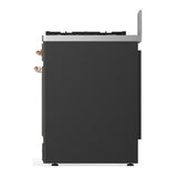 ILVE UM30QNR3MGP Majestic III 30 inch Dual Fuel Range with 5 Black Brass Burners, Dual Function Burner up to 25,000 BTU (Natural Gas, Solid Door, Graphite Matte, Copper)