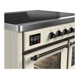 ILVE UMDIB40NR3AWB Majestic III 40 inch Induction Range with 6 Elements, 3.82 cu. ft. Total Oven Capacity (Triple Glass Door, Antique White, Burnished)