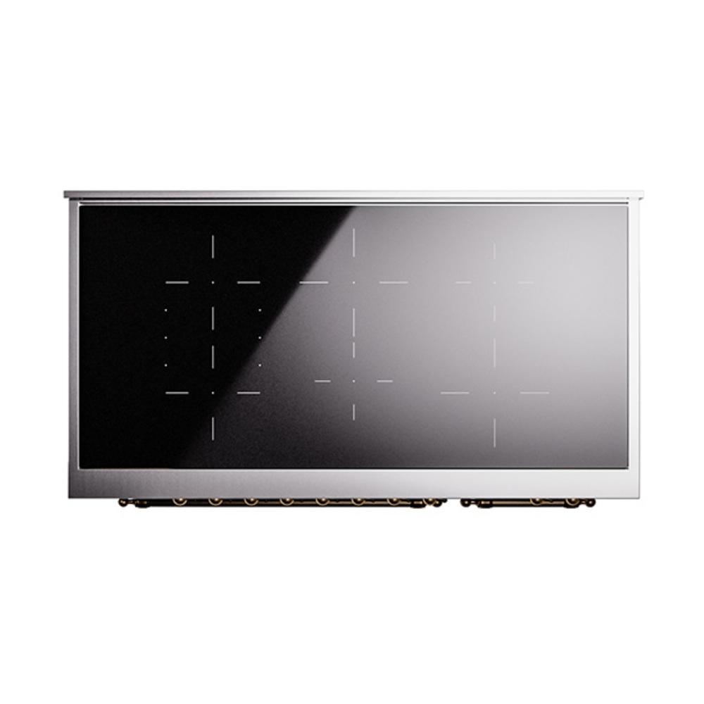 ILVE UNI486QNMPMBB Nostalgie II Noblesse 48 inch Induction Range (Solid Door, Midnight Blue, Burnished)