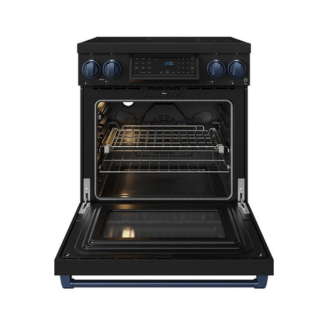 30 Inch Professional Induction Range With Tilt Panel Touch Control In Black and Blue  Gordon Ramsay Series