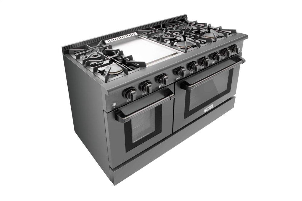 48 Inch Professional Gas Range In Black Stainless Steel