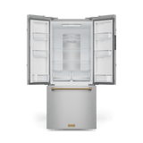 30 Inch 17.5 Cu Ft French Door Counter Depth Refrigerator With Ice Maker In Stainless Steel/bronze  Gordon Ramsay Series