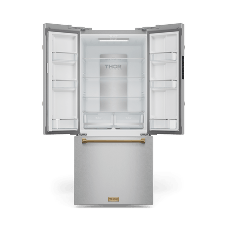 30 Inch 17.5 Cu Ft French Door Counter Depth Refrigerator With Ice Maker In Stainless Steel/bronze  Gordon Ramsay Series