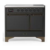 ILVE UMDIB40QNR3MGB Majestic III 40 inch Induction Range with 6 Elements, 3.82 cu. ft. Total Oven Capacity (Solid Door, Graphite Matte, Burnished)