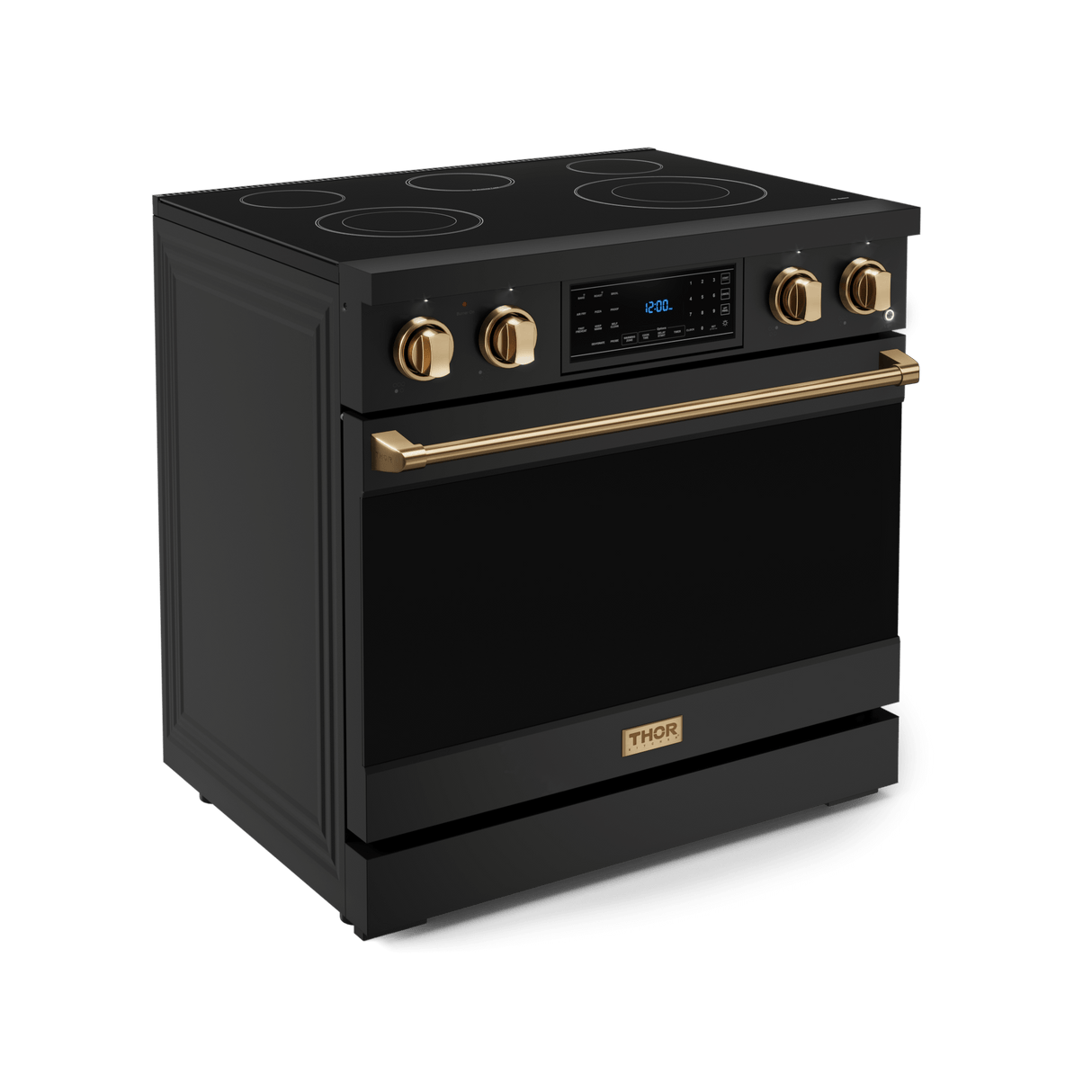 36 Inch Professional Electric Range With Tilt Panel Touch Control In Black/bronze  Gordon Ramsay Series