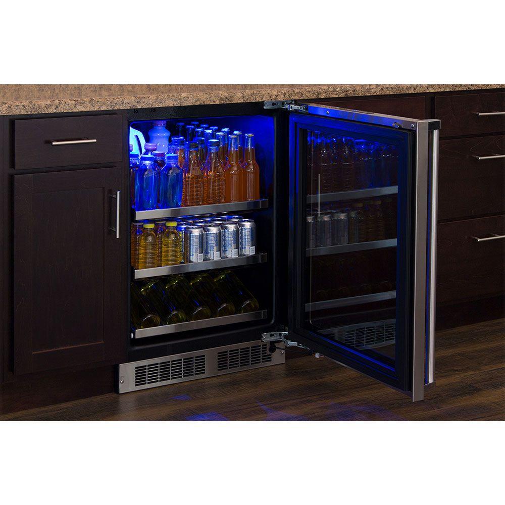 24-In Professional Built-In Beverage Center with Door Style - Stainless Steel Frame Glass, Door Swing - Right