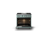 36"W. Dual Fuel Range (Burner: 4g, Finish: Splash, Trim: Polished Chrome, Fuel: Natural Gas)