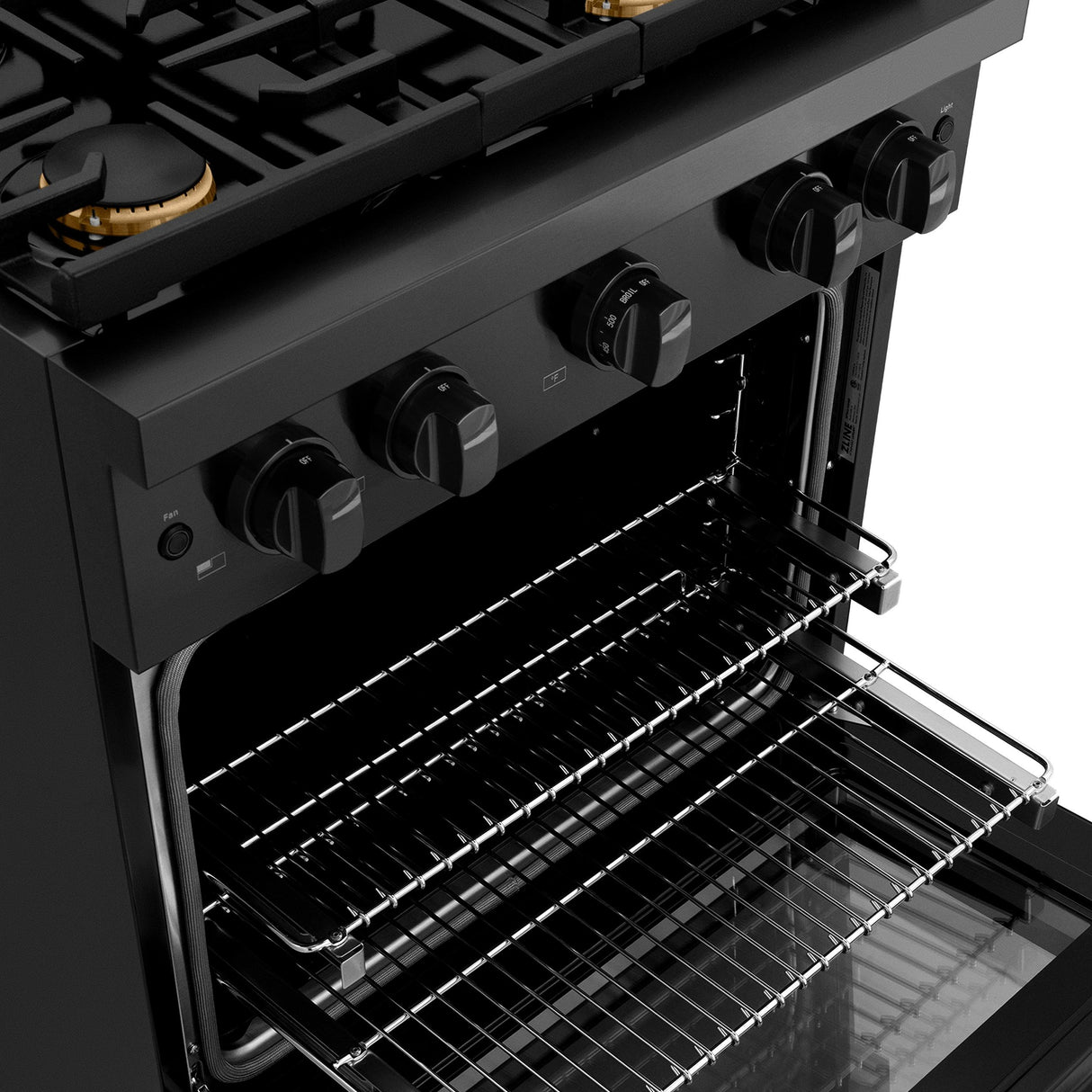 ZLINE 30 in. 4.2 cu. ft. Gas Range with Convection Gas Oven in Black Stainless Steel with 4 Brass Burners (SGRB-BR-30)