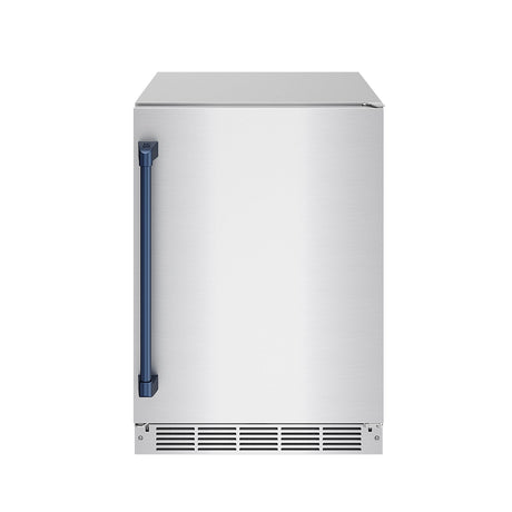 Gordon Ramsay Collection 24 Inch Outdoor Undercounter Beverage Cooler In Stainless Steel/blue