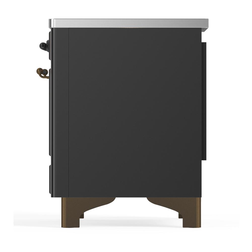 ILVE UMDIB40QNR3MGB Majestic III 40 inch Induction Range with 6 Elements, 3.82 cu. ft. Total Oven Capacity (Solid Door, Graphite Matte, Burnished)
