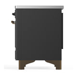 ILVE UMDIB40QNR3MGB Majestic III 40 inch Induction Range with 6 Elements, 3.82 cu. ft. Total Oven Capacity (Solid Door, Graphite Matte, Burnished)