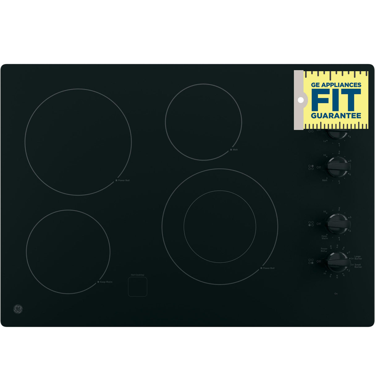 GE® 30" Built-In Knob Control Electric Cooktop