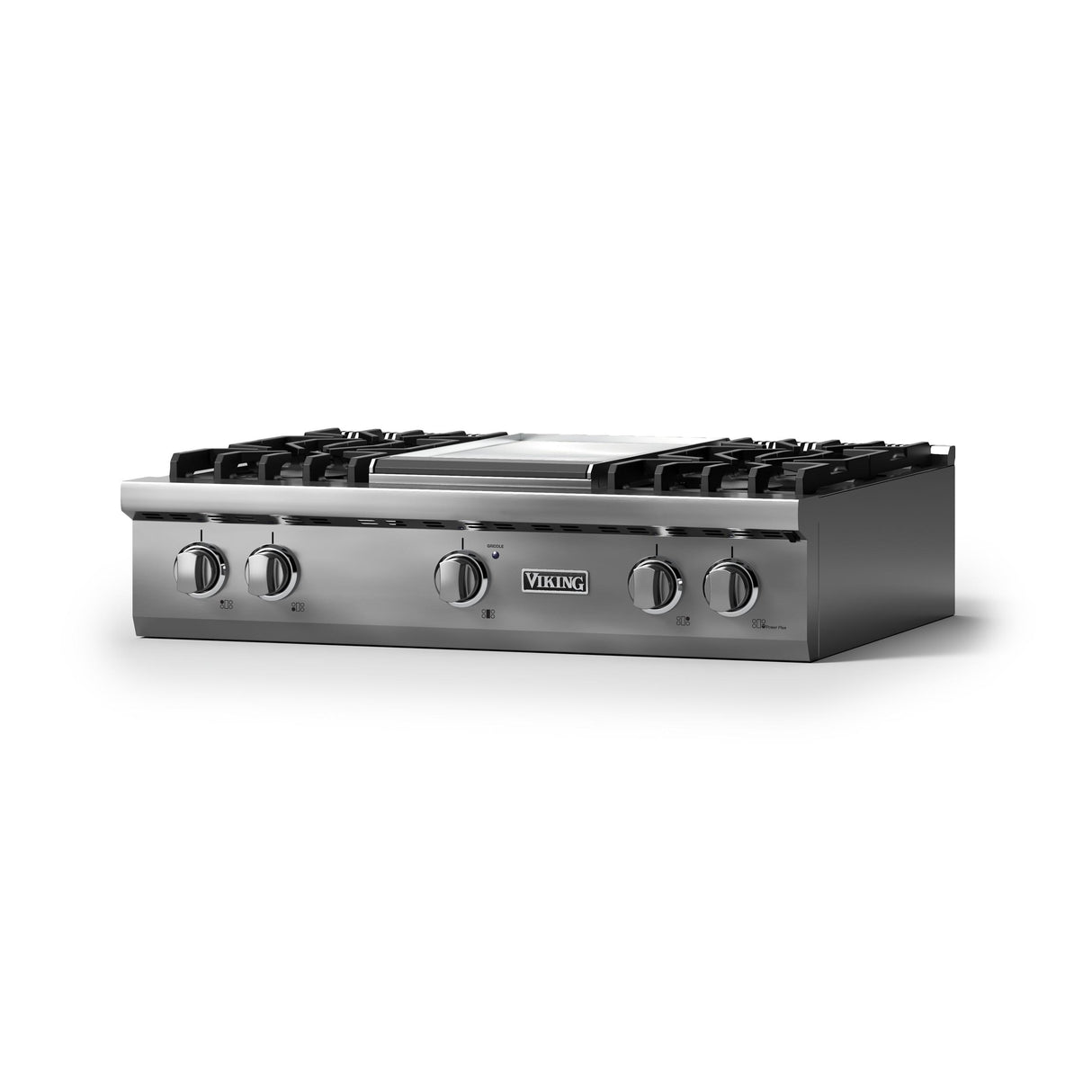 36"W. Gas Rangetop (Burner: 4g, Finish: Stainless Steel, Trim: Polished Chrome, Fuel: Natural Gas)