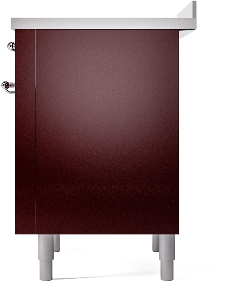 Nostalgie II 36 Inch Electric Freestanding Range in Burgundy with Chrome Trim