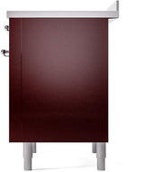 Nostalgie II 36 Inch Electric Freestanding Range in Burgundy with Chrome Trim