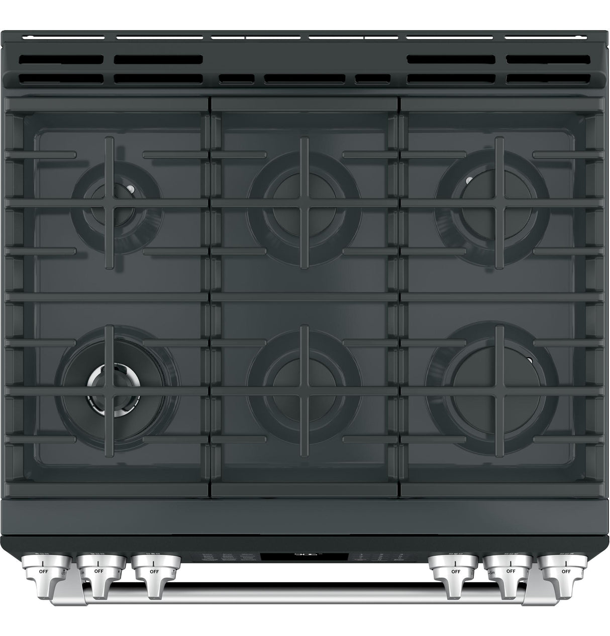 GE Café Series 30" Slide-In Front Control Range with Warming Drawer