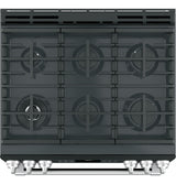 GE Café Series 30" Slide-In Front Control Range with Warming Drawer