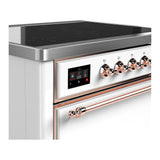 ILVE UMIB36QNR3WHP Majestic III 36 inch Induction Range with 6 Elements, 3.5 cu. ft. Total Oven Capacity (Solid Door, White, Copper)