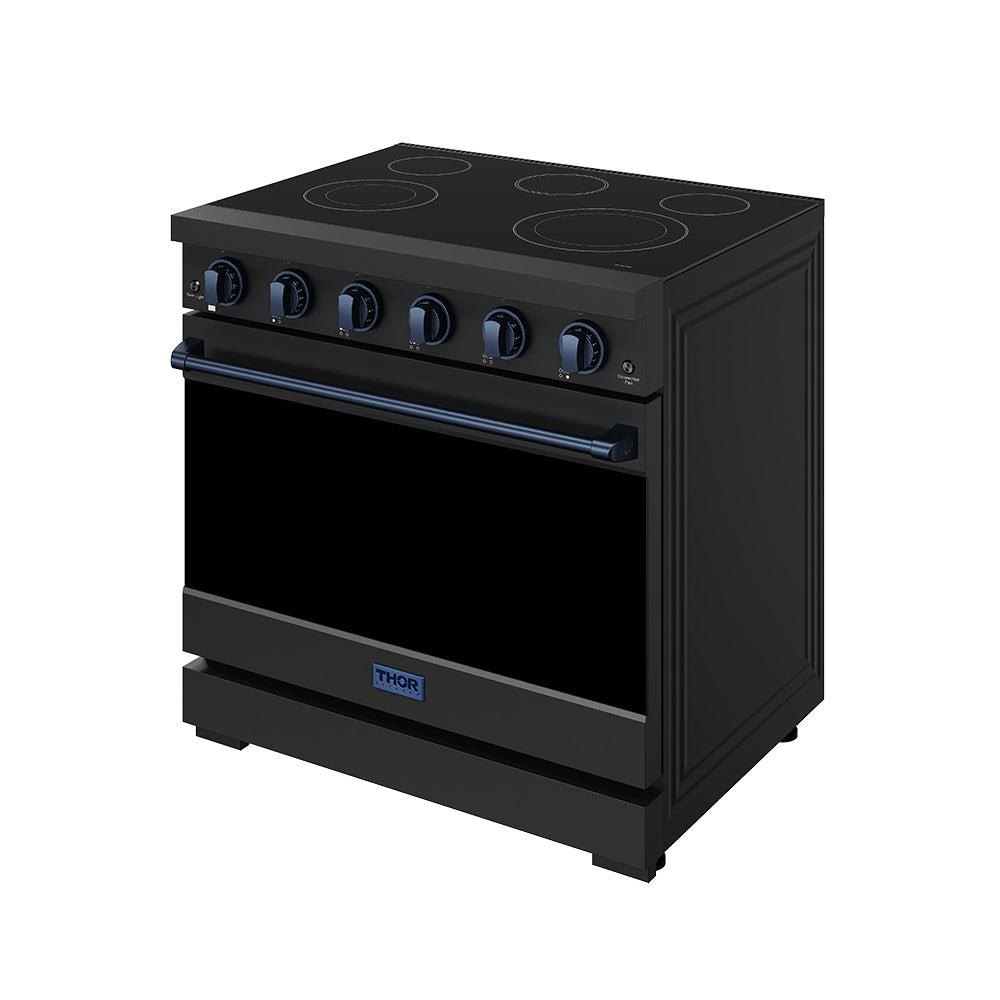 36 Inch Professional Electric Range In Black/blue  Gordon Ramsay Series
