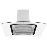 ZLINE Convertible Vent Island Mount Range Hood in Stainless Steel & Glass (GL9i)