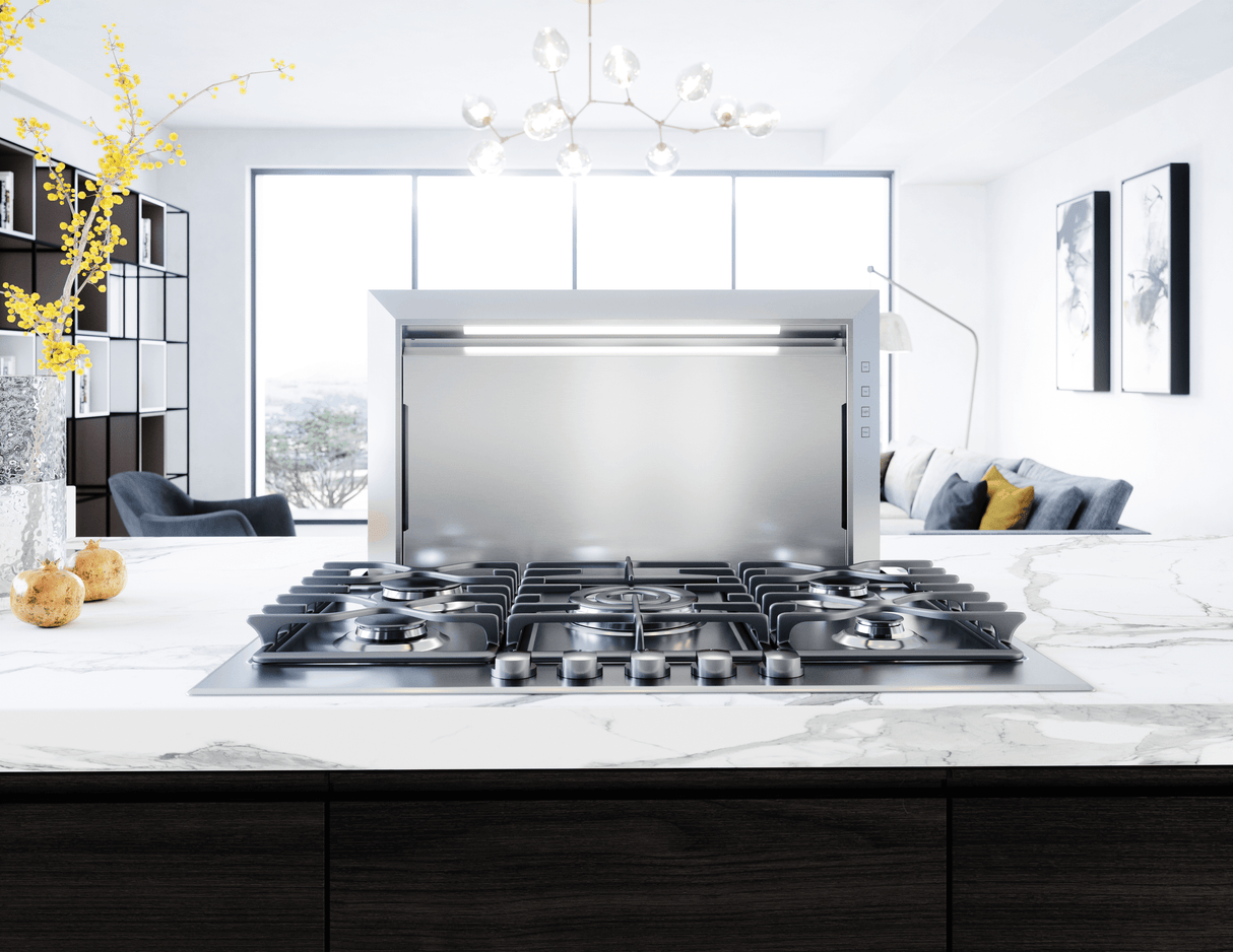 Lift Downdraft, 18" rise, 36" width, Stainless Steel