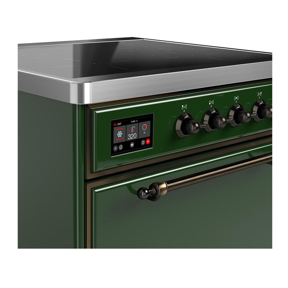 ILVE UMIB30QNR3EGB Majestic III 30 inch Induction Range with 4 Elements, 4 cu. ft. Oven Capacity (Solid Door, Emerald Green, Burnished)