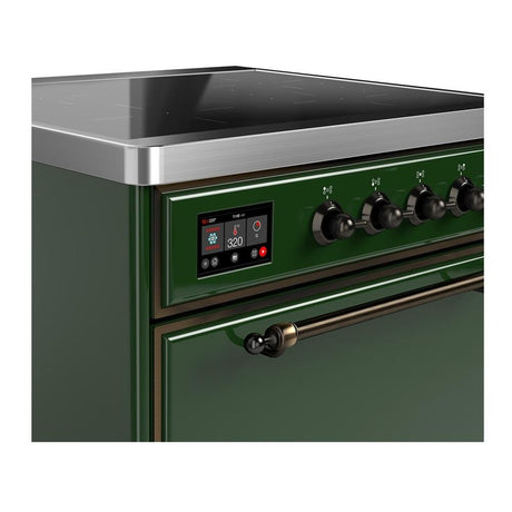 ILVE UMIB30QNR3EGB Majestic III 30 inch Induction Range with 4 Elements, 4 cu. ft. Oven Capacity (Solid Door, Emerald Green, Burnished)