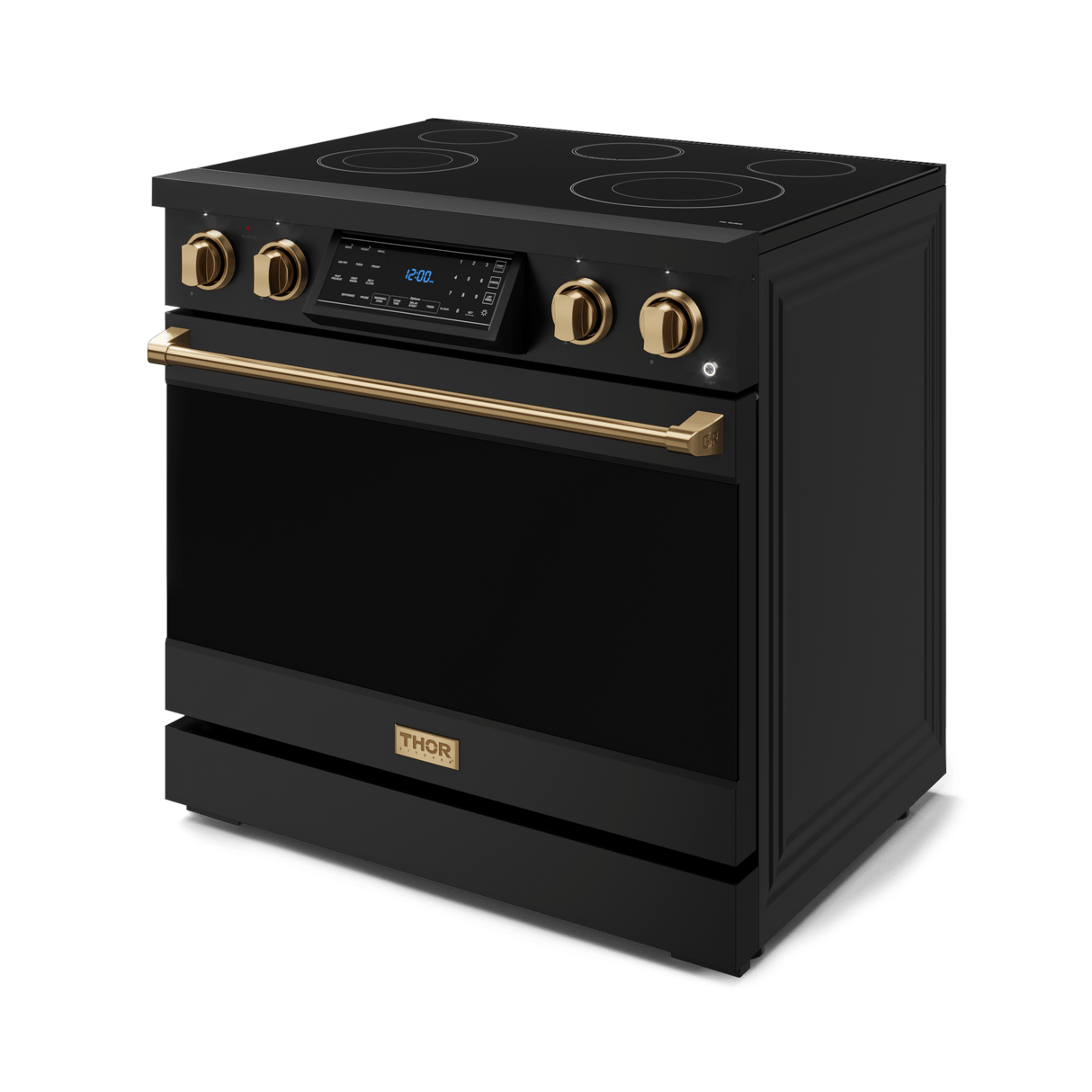 36 Inch Professional Electric Range With Tilt Panel Touch Control In Black/bronze  Gordon Ramsay Series