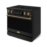 36 Inch Professional Electric Range With Tilt Panel Touch Control In Black/bronze  Gordon Ramsay Series