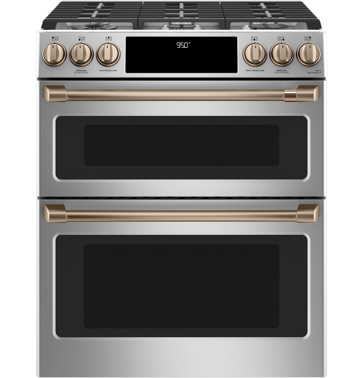 Café 30" Smart Slide-In, Front-Control, Dual-Fuel, Double-Oven Range with Convection