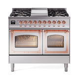 ILVE UND40FNMPSSPLP Nostalgie II Noblesse 40 inch Dual Fuel Range (Liquid Propane, Triple Glass Door, Stainless Steel, Copper)