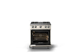 30"W. Sealed Burner Gas Range (Finish: Pure White, Trim: Polished Chrome, Fuel: Natural Gas)