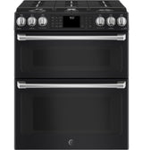 GE Café Series 30" Slide-In Front Control Gas Double Oven with Convection Range