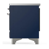 ILVE UMDIB40QNR3MBC Majestic III 40 inch Induction Range with 6 Elements, 3.82 cu. ft. Total Oven Capacity (Solid Door, Midnight Blue, Chrome)