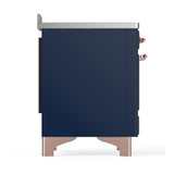 ILVE UMIB48NR3MBP Majestic III 48 inch Induction Range with 6 Elements, 5.02 cu. ft. Total Oven Capacity (Triple Glass Door, Midnight Blue, Copper)