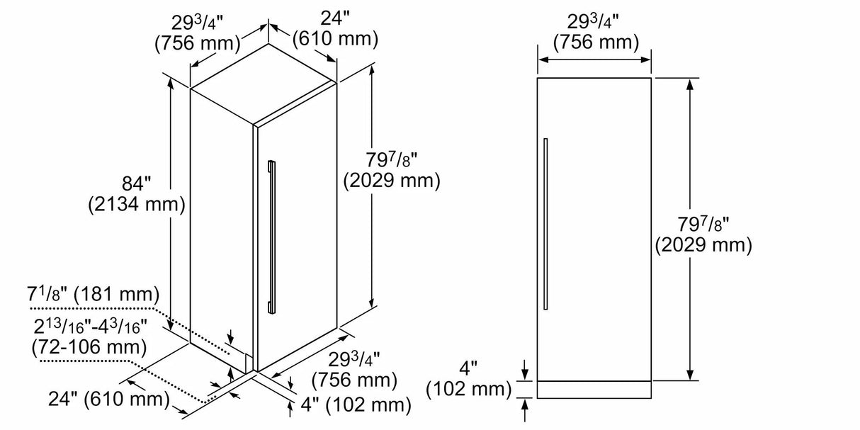 Benchmark™ Built-in Fridge 30'' Flat Hinge