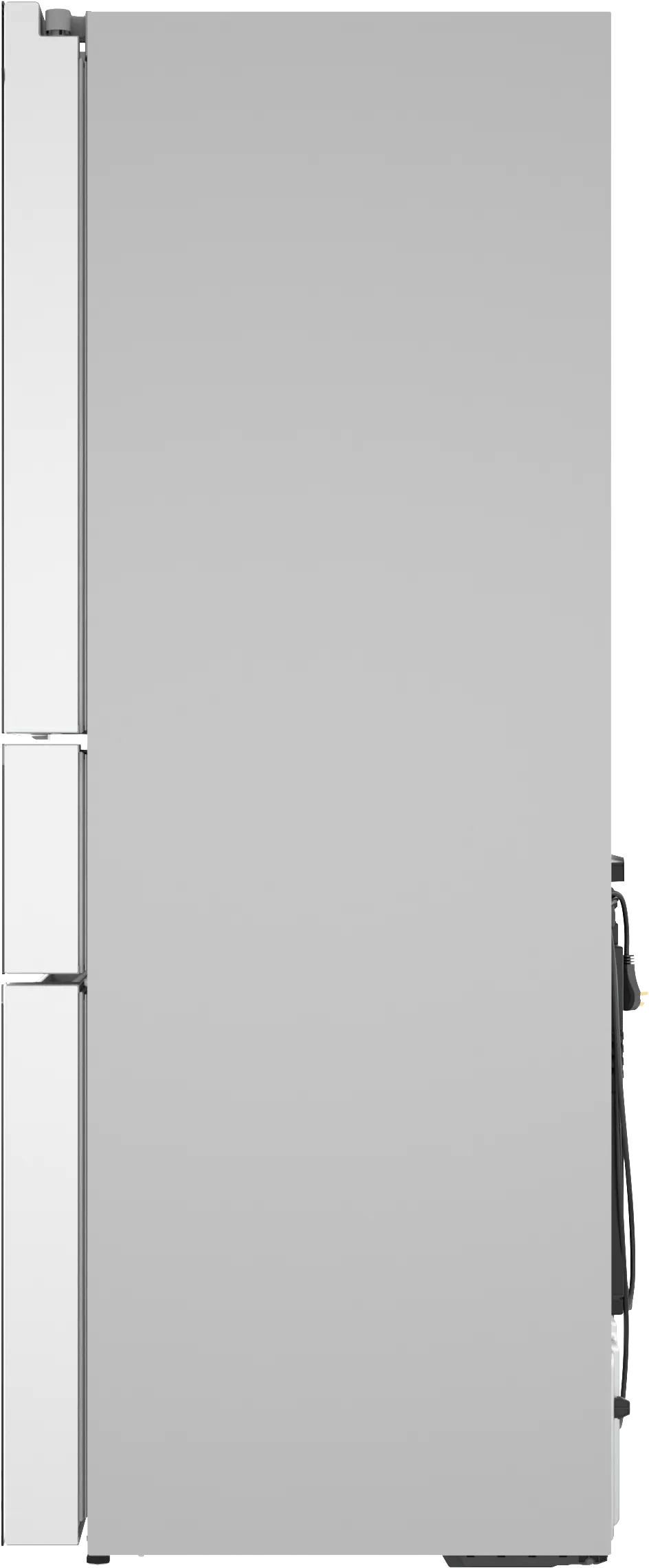 800 Series French Door Bottom Mount Refrigerator, Glass door 36" White, Total No Frost