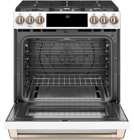 Café 30" Slide-In Front Control Gas Oven with Convection Range