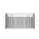 Forno Venezia 36 Inch Wall-Mounted Range Hood in White with Touch Controls and Baffle Filters
