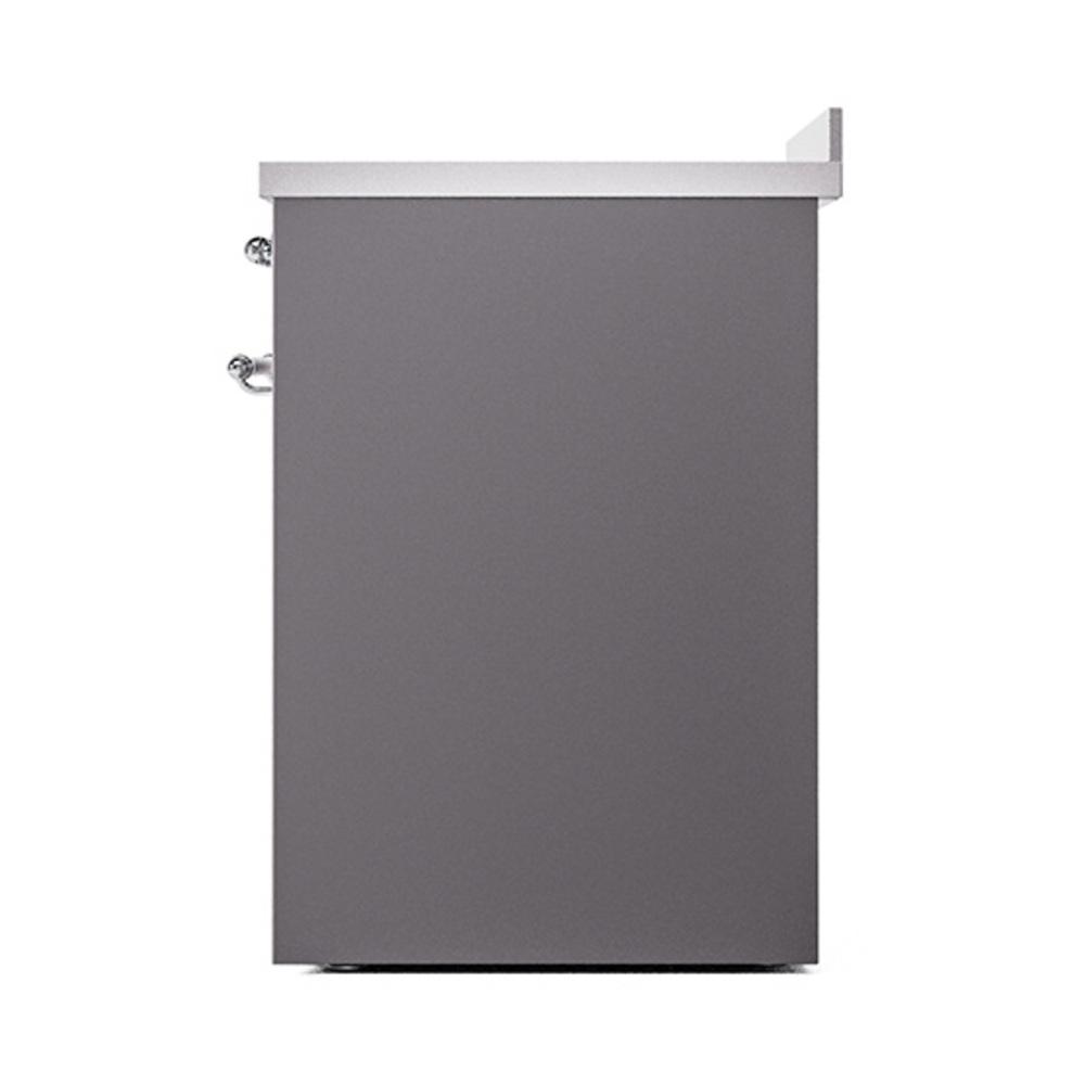 ILVE UNI304QNMPMGC Nostalgie II Noblesse 30 inch Induction Range (Solid Door, Graphite Matte, Chrome)