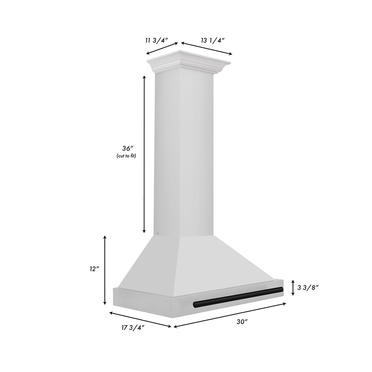 ZLINE 30 in. Autograph Edition Convertible Stainless Steel Range Hood with Stainless Steel Shell and Champagne Bronze Accents (KB4STZ-30-CB) [Color: Matte Black Accents]