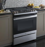 GE® 30" Slide-In Front Control Gas Range