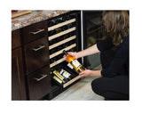 24" High Efficiency Single Zone Wine Cellar - Solid Panel Overlay Ready Door - Integrated Right Hinge