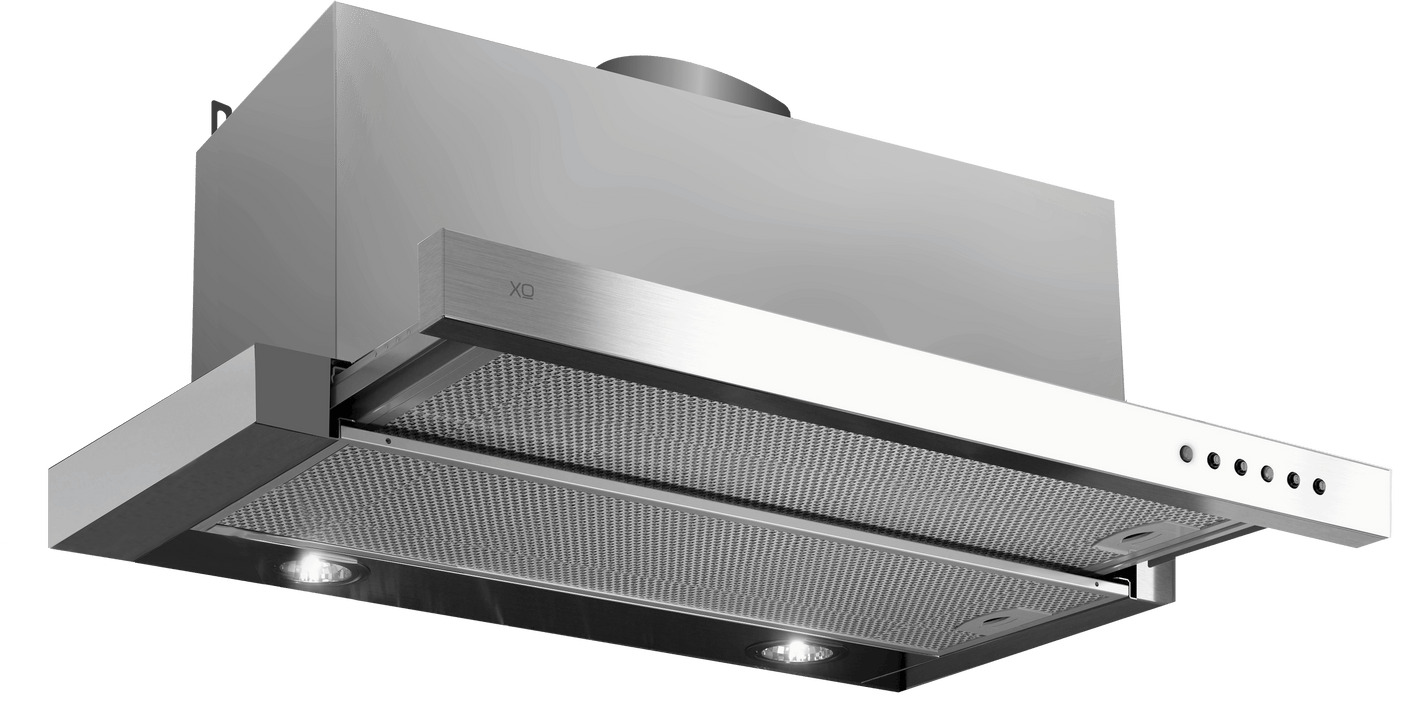 24" CCC 600/395 CFM Under Cabinet Glide Out Visor Italian Made Stainless