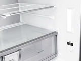 Bespoke 4-Door Flex™ Refrigerator (29 cu. ft.) with Family Hub™+ in Charcoal Glass Top and Stainless Steel Bottom Panels