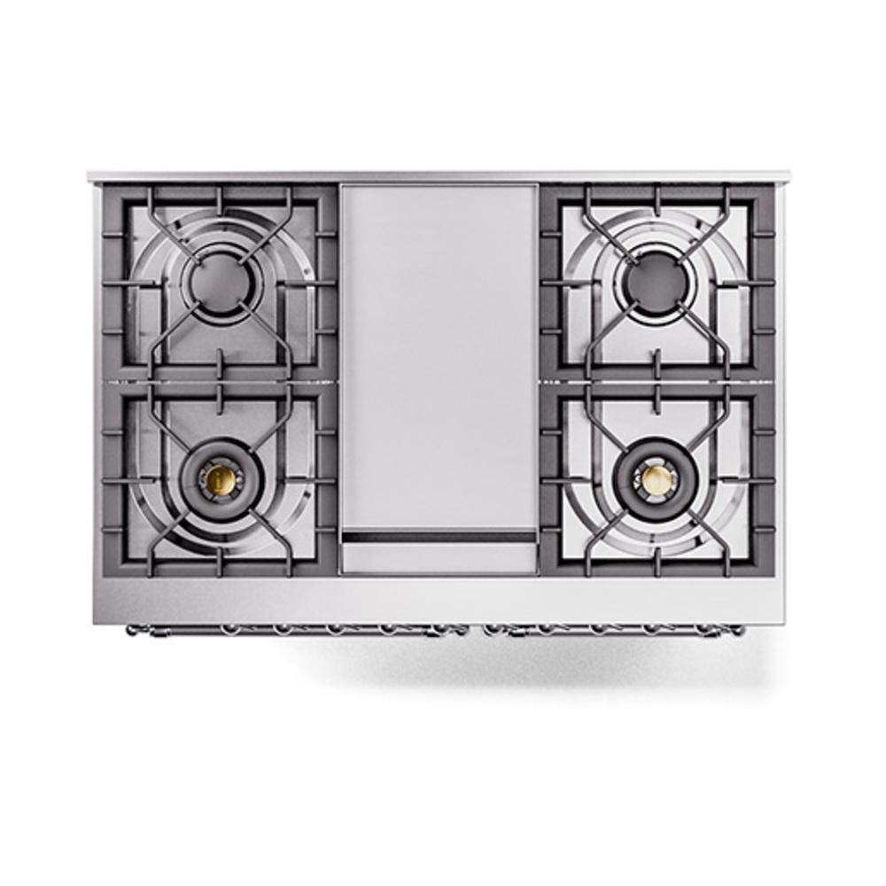 ILVE UND40FNMPMGCLP Nostalgie II Noblesse 40 inch Dual Fuel Range (Liquid Propane, Triple Glass Door, Graphite Matte, Chrome)
