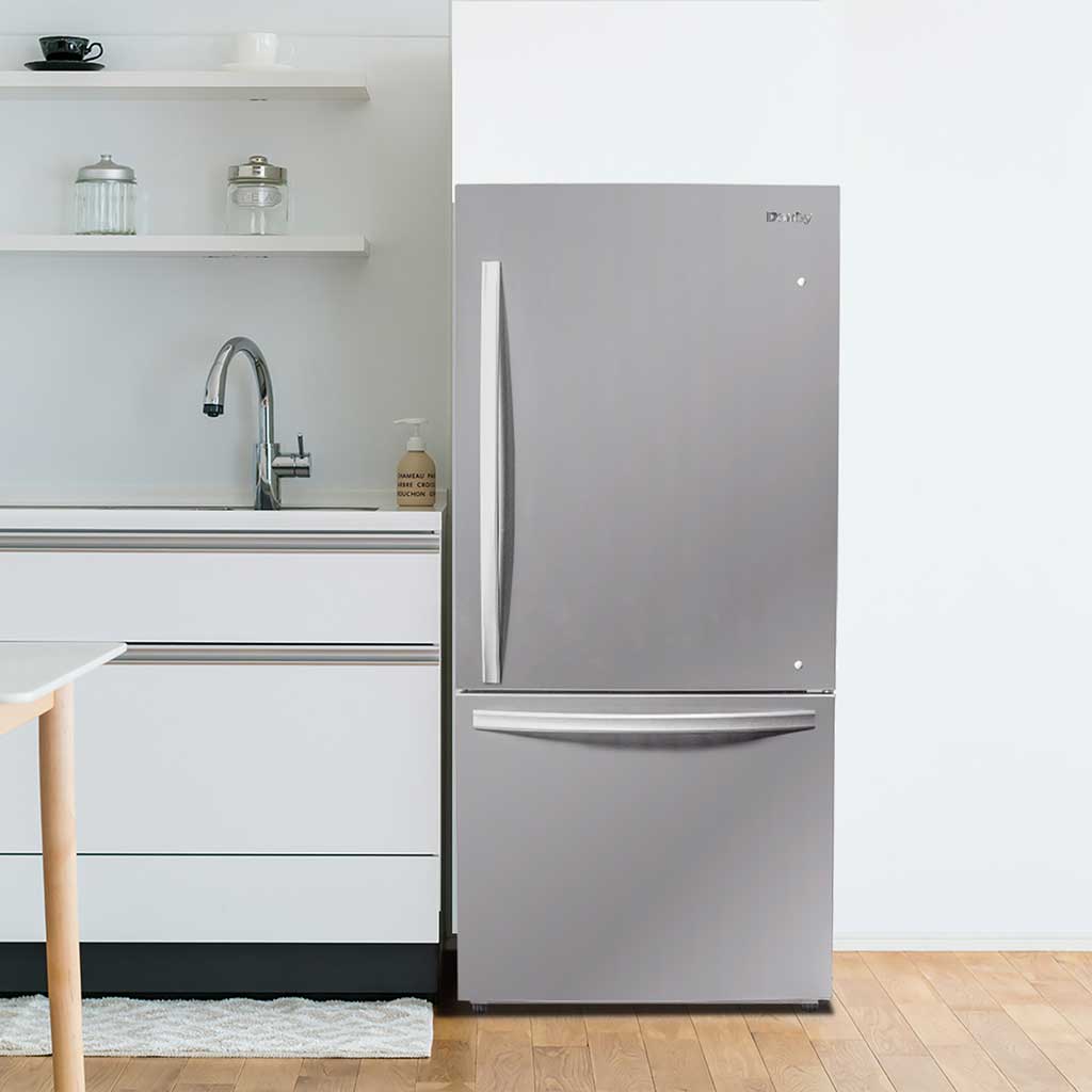 Danby Designer 18.7 cu. ft. Apartment Fridge Bottom Mount in Stainless Steel