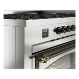 ILVE UN60FNMPSSB Nostalgie II Noblesse 60 inch Dual Fuel Range (9 Sealed Burners + Griddle, Natural Gas, Triple Glass Door, Stainless Steel, Burnished)